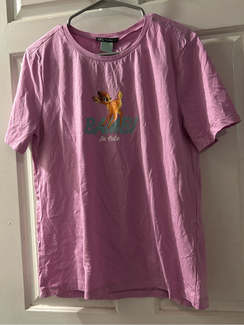 Zara Lavender Bambi Graphic Short Sleeve Tee